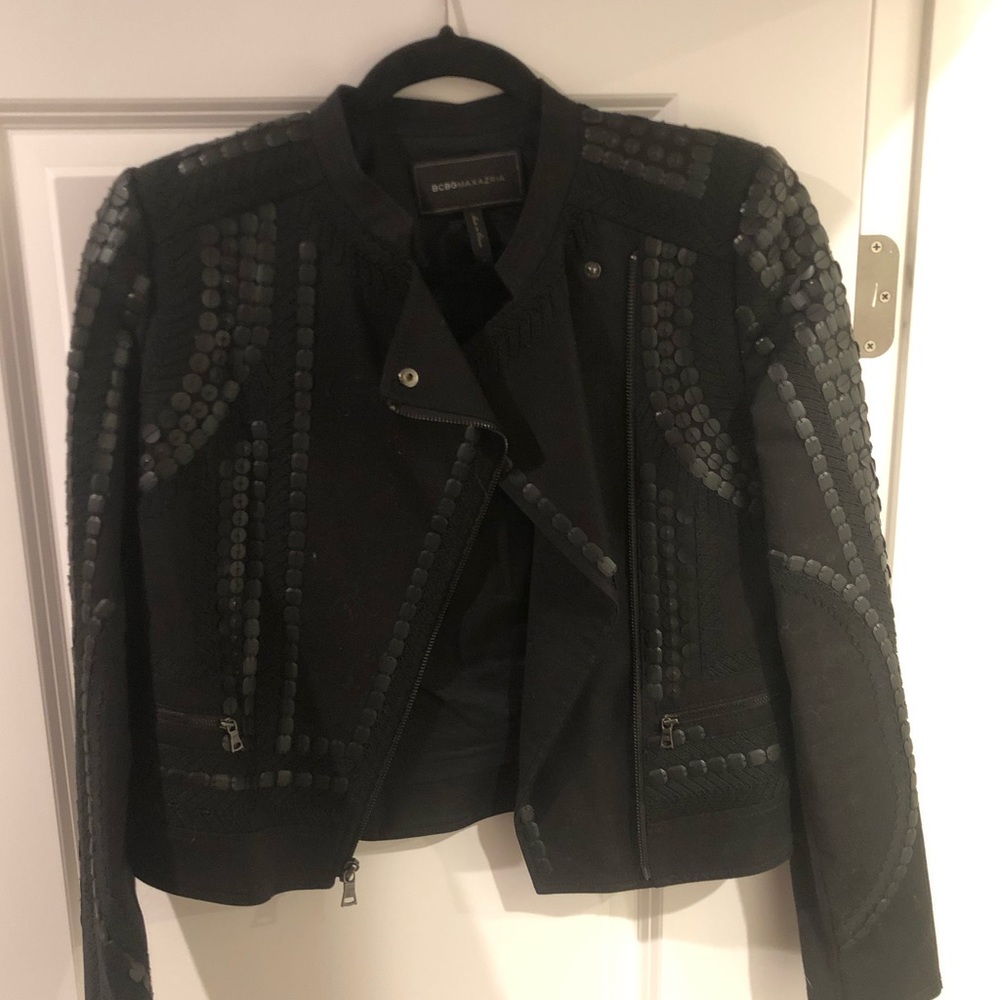 BCBG Jaison Sequined Moto Jacket
